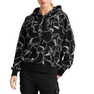 Lauren Ralph Lauren Print French Terry Hoodie Pullover black